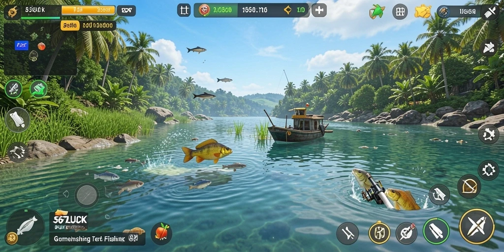 Screenshot <strong>567LUCK</strong> menunjukkan pemain sedang menangkap ikan besar.
