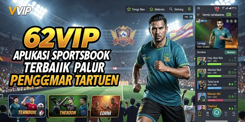 Screenshot utama 62VIP menunjukkan fitur taruhan olahraga yang menarik.