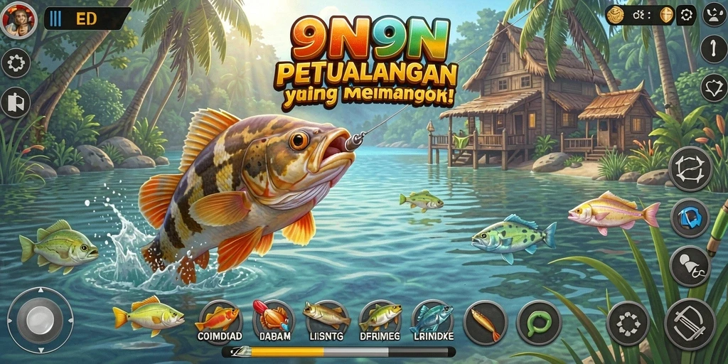 Gameplay Fishing yang menarik di 9N9N dengan grafis menawan.