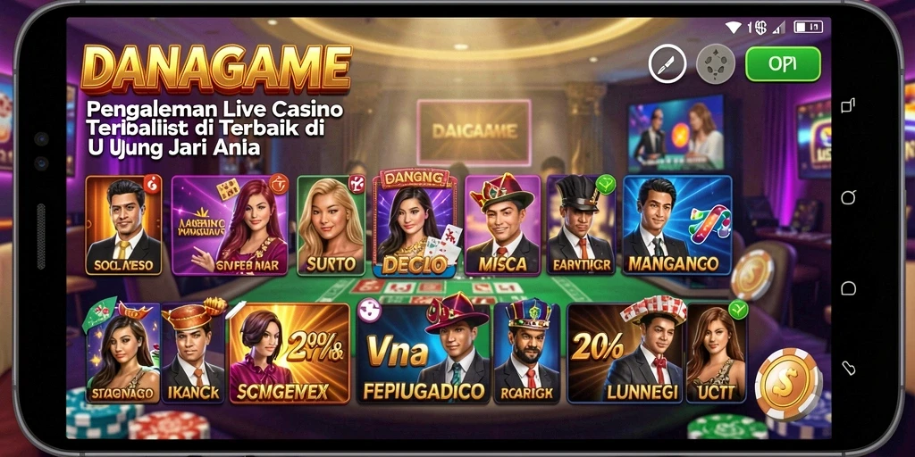 Tampilan gameplay Live Casino yang menakjubkan di DANAGAME.