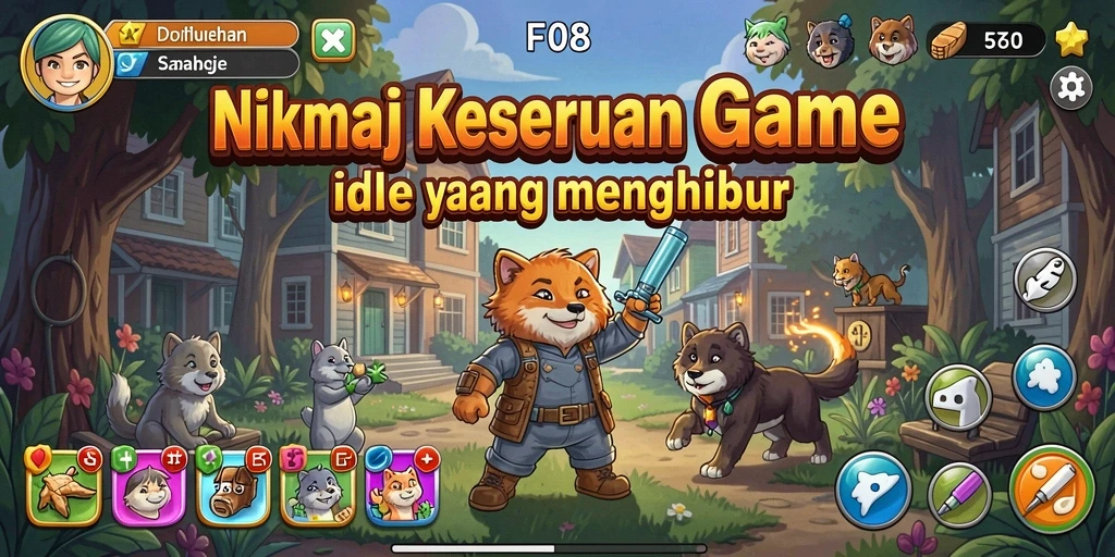 Tampilan gameplay menarik F08 dengan aksi Idle yang seru.