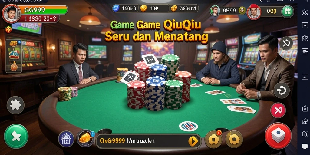Screenshot gameplay GG999 menampilkan suasana QiuQiu yang seru.