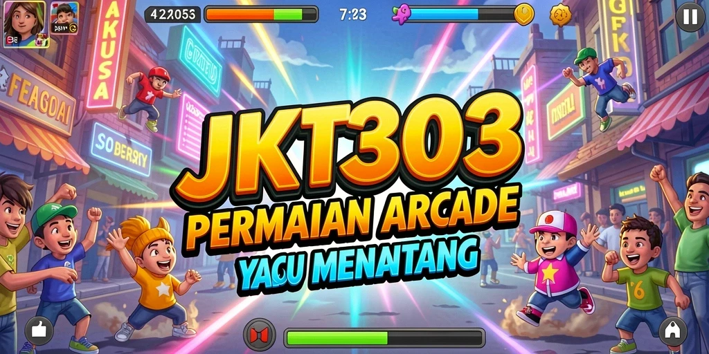 Tampilan gameplay menantang JKT303 dengan grafis warna-warni yang menarik.