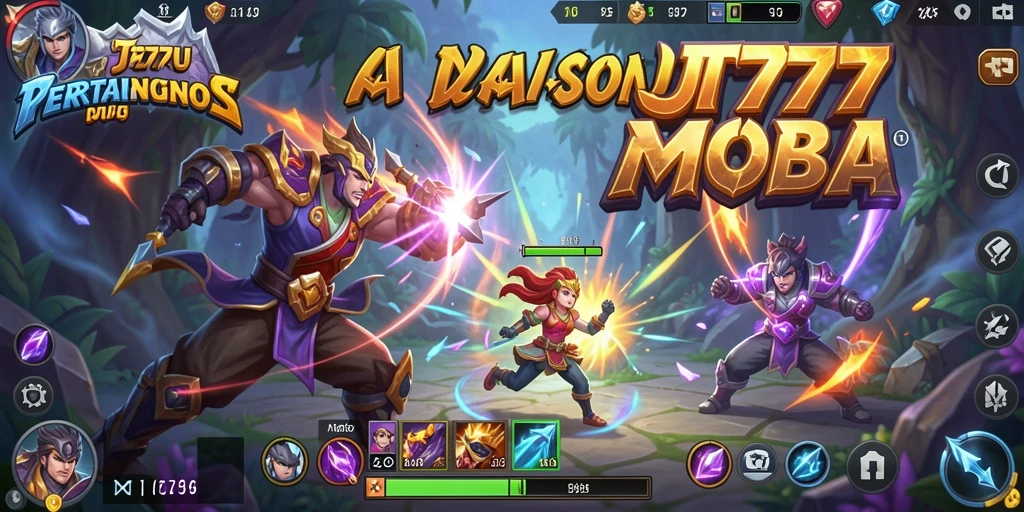 Tampilan gameplay seru dan dinamis dari JT777 MOBA.