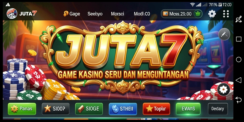 Screenshot utama JUTA7 menampilkan gameplay Kasino yang mendebarkan.