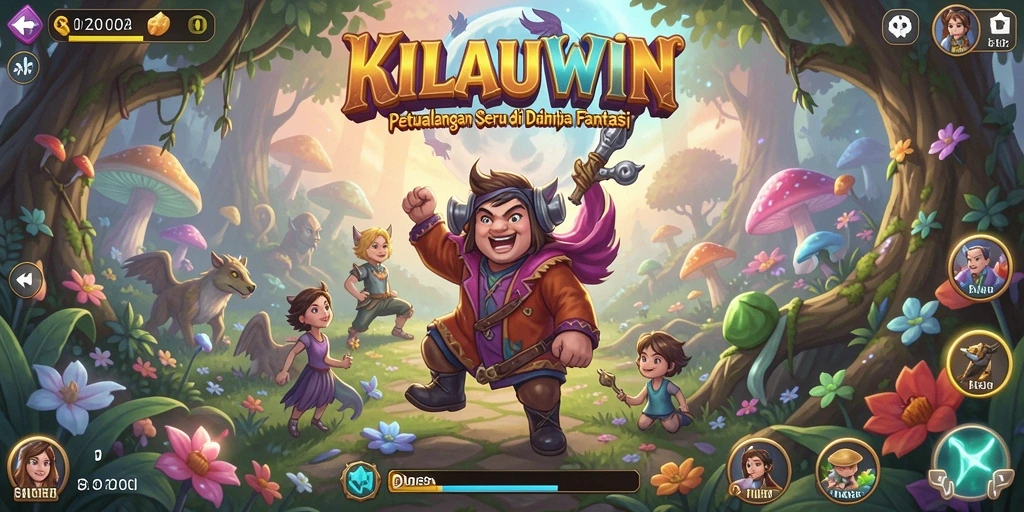Tangkapan layar KILAUWIN menampilkan dunia petualangan yang menakjubkan.