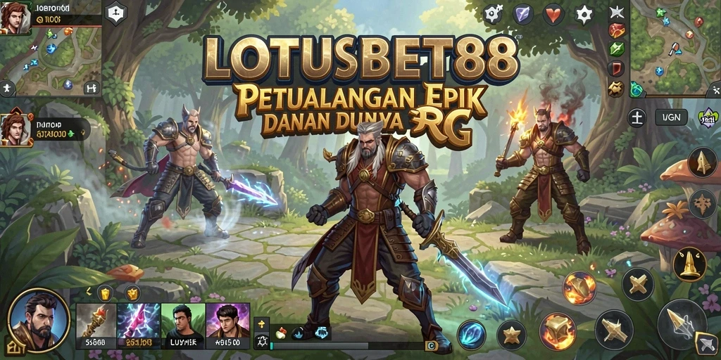 Tangkapan layar LOTUSBET88 menampilkan pertarungan seru di dunia RPG.