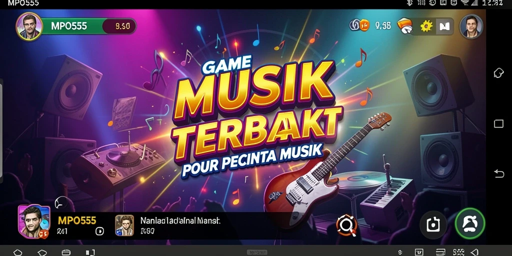 Screenshot MPO555 menampilkan pemain menikmati permainan musik interaktif.