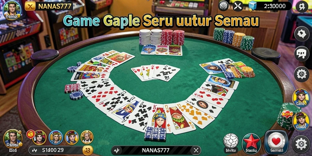Screenshot NANAS777 menunjukkan keseruan permainan Gaple yang intens.