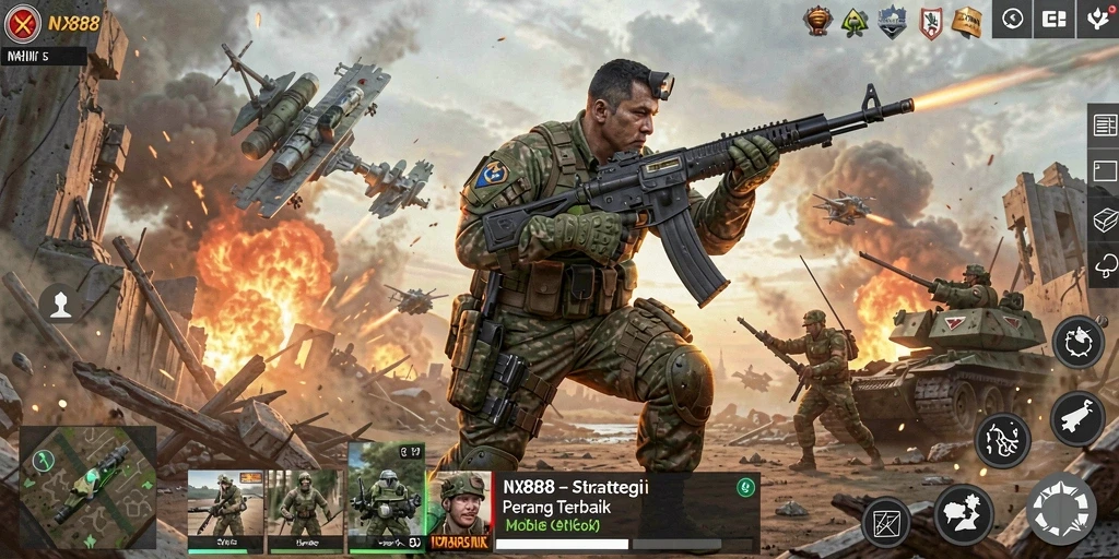 Gameplay SLG yang intens dan strategi mendalam.