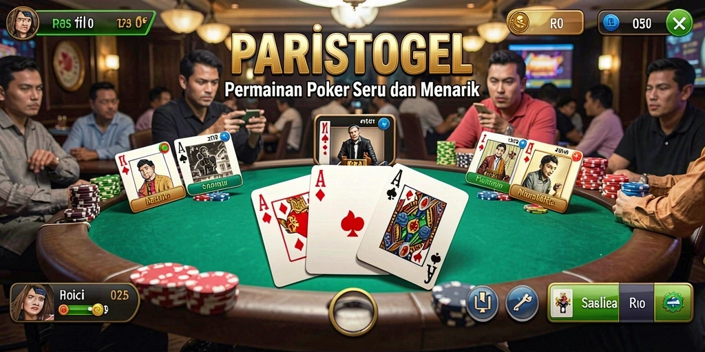 Gameplay Poker seru di PARISTOGEL dengan tampilan menarik.