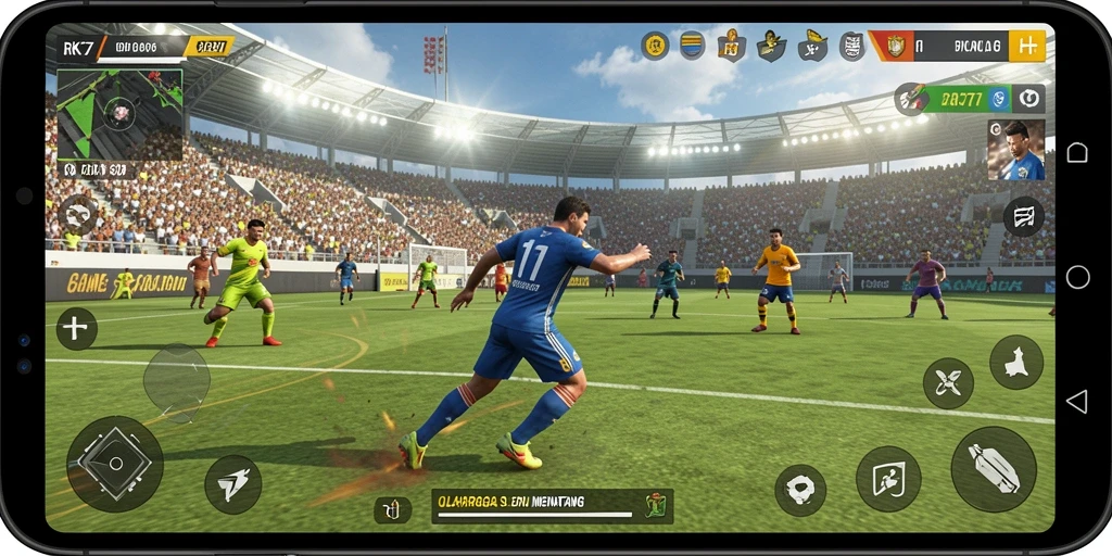 Tampilan gameplay RK77 yang menakjubkan saat pertandingan olahraga.