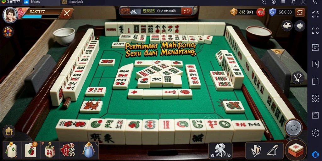 Tampilan gameplay SAKTI77 yang menampilkan suasana permainan Mahjong.