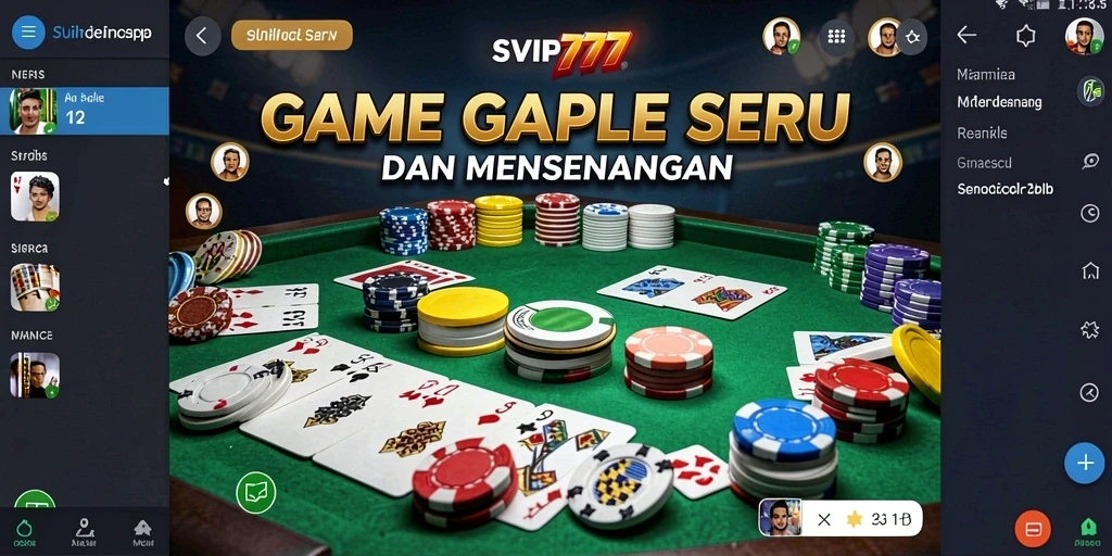 Tampilan gameplay SVIP777 yang menarik saat bermain Gaple.