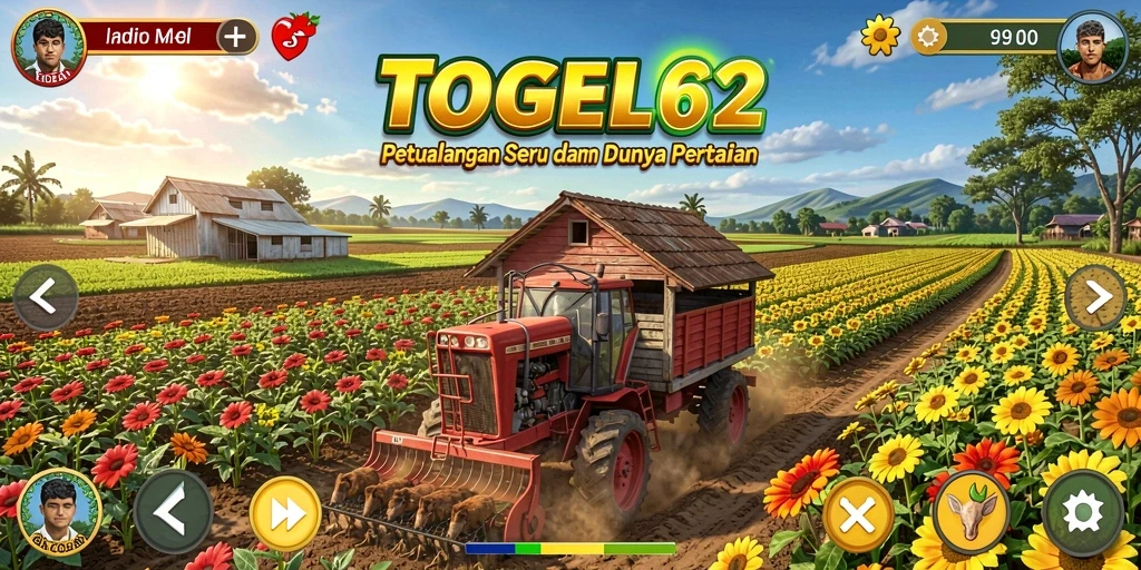 Screenshot gameplay TOGEL62 yang menunjukkan aktivitas bertani yang seru.