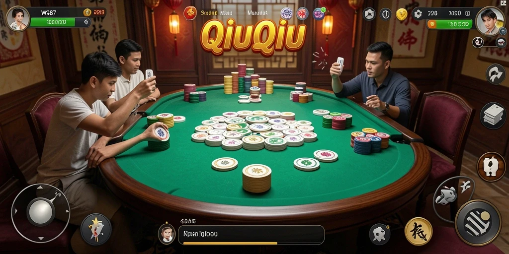 Screenshot gameplay <strong>WG87</strong> yang menunjukkan keseruan bermain QiuQiu.